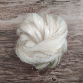 23mic Merino, Tussah silk, flax